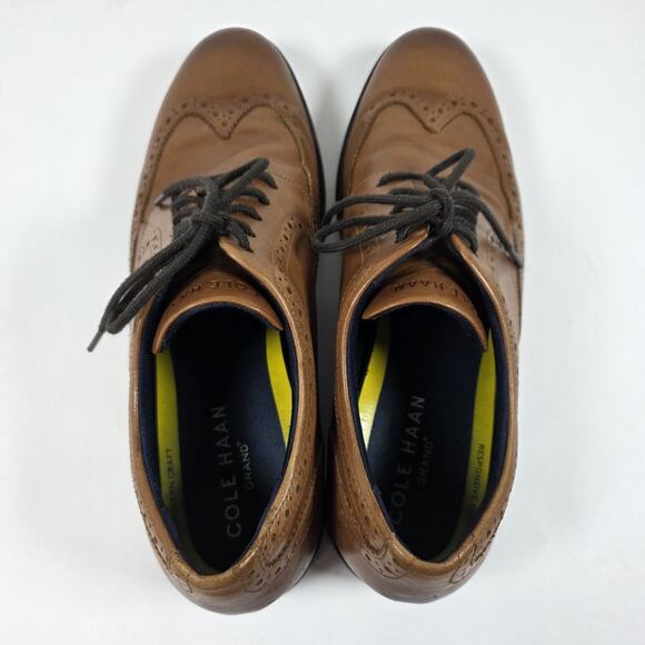 Cole Haan Mens 10M Brown Leather Wingtip Oxford Dress Shoes Lace Up main image 9